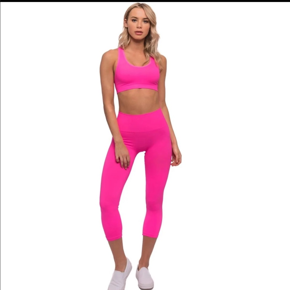 TLA morgan stewart sport Touché LA pop star pink neon seamless sports bra - Picture 4 of 12